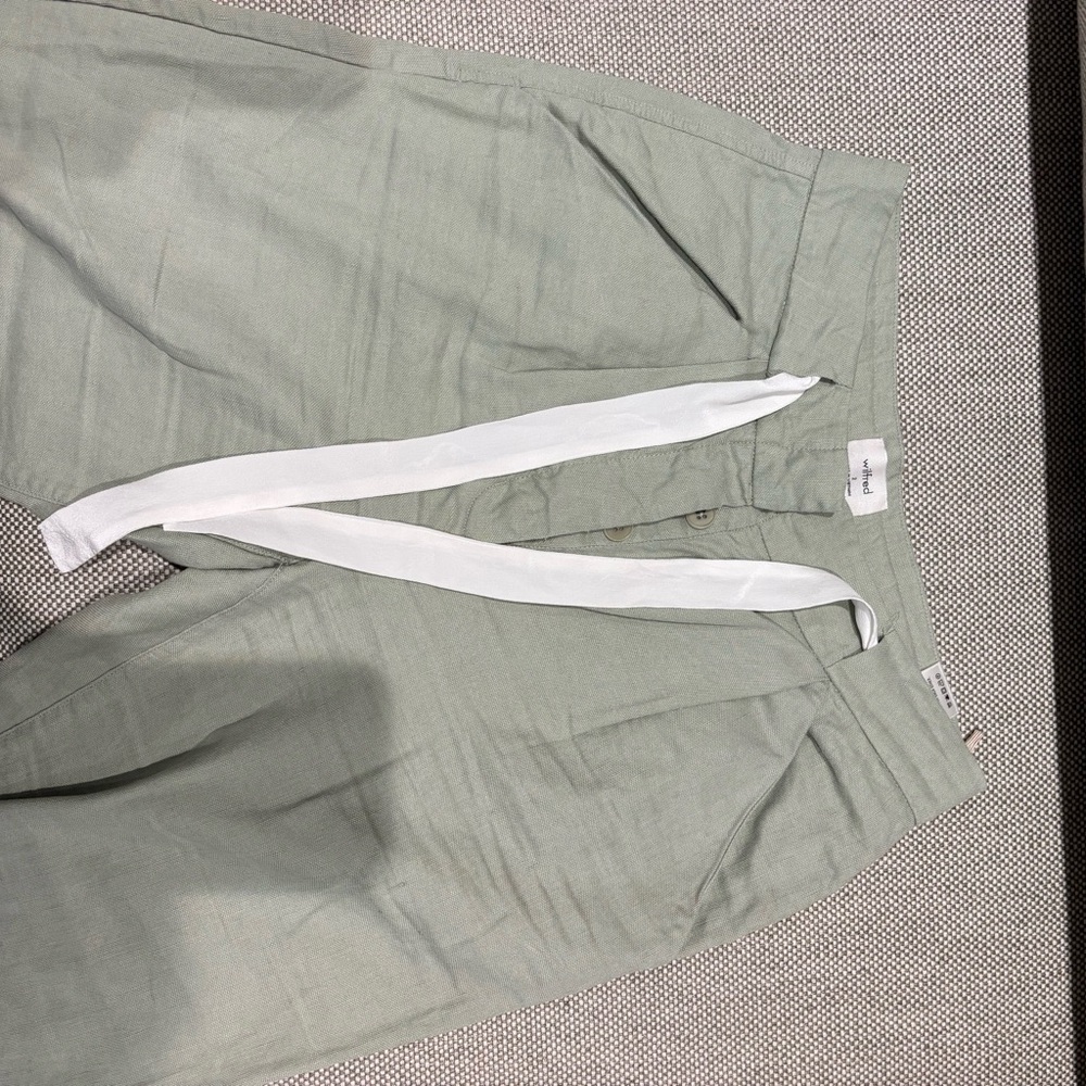 Wilfred Green Linen Pants with White Belt